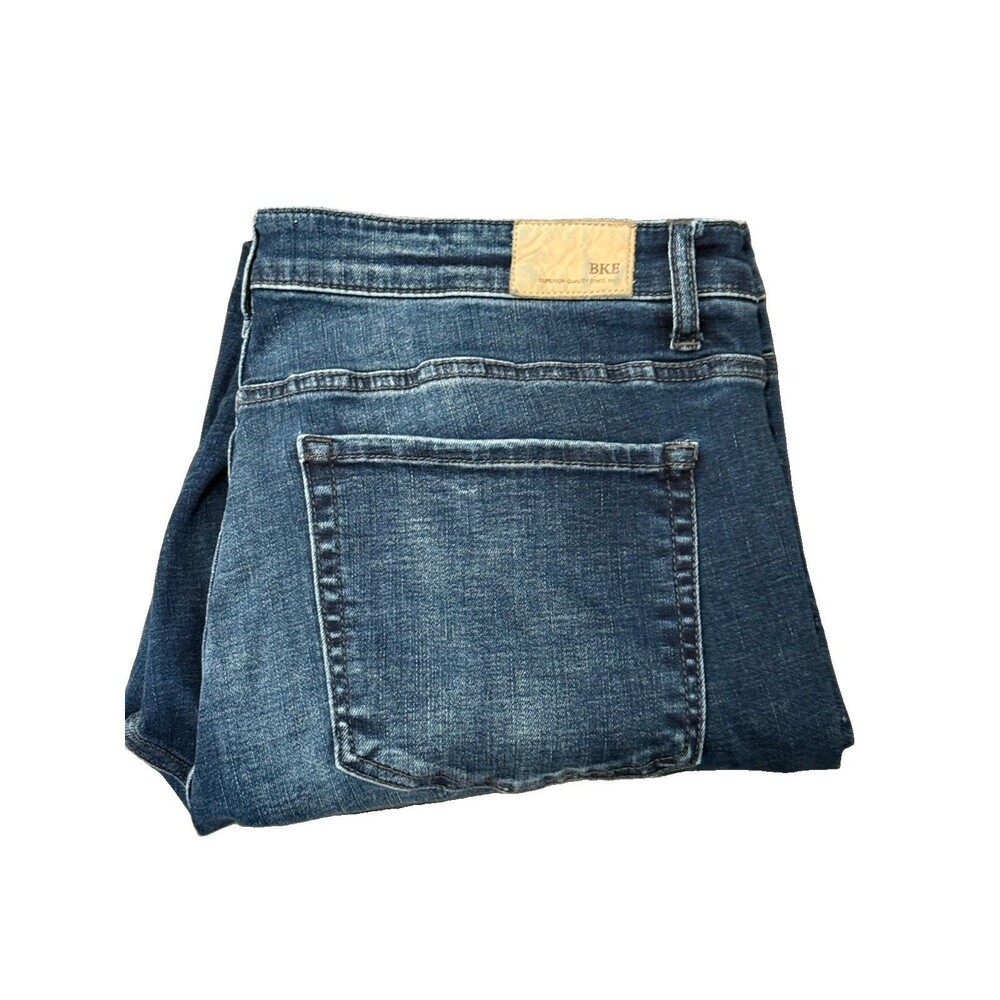 BKE Denim Payton Distressed Wash Women's Size 34 X 31.5 Jeans Flare Mid Rise